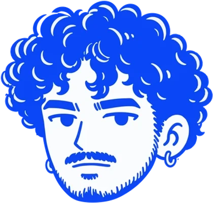 Dhruv Belekar, drawn in blue line art