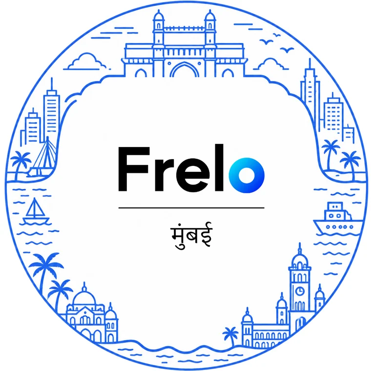Frelo Mumbai chapter logo, the city drawn in line art around the Frelo mark